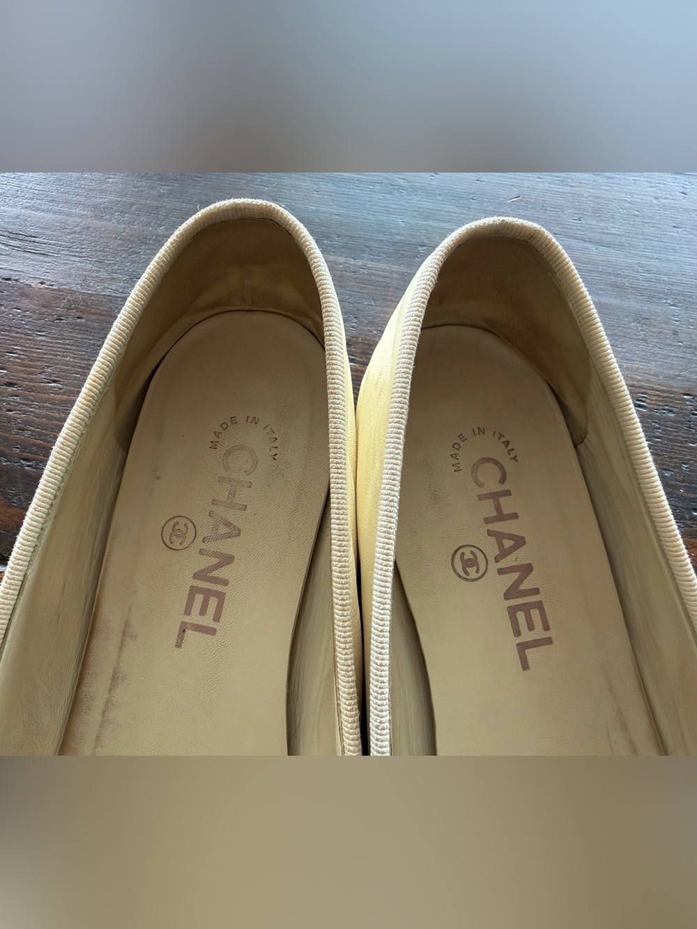 Chanel Interlocking CC Logo Lambskin Ballet Flats Size IT 39.5 - Picture 15 of 16